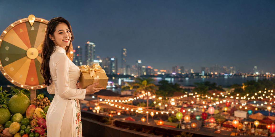 Bốc thăm may mắn tại chợ đêm vùng sông Mê Kông