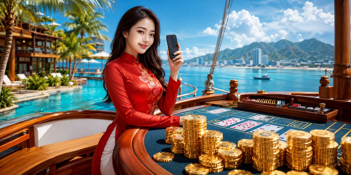 Người chơi tại Nha Trang mặc áo dài tham gia baccarat trực tuyến trên điện thoại